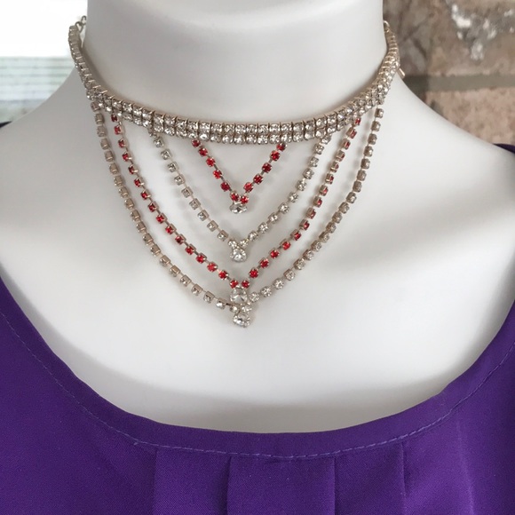 Jewelry - Diamond/Crystal Costume Necklace and Earrings